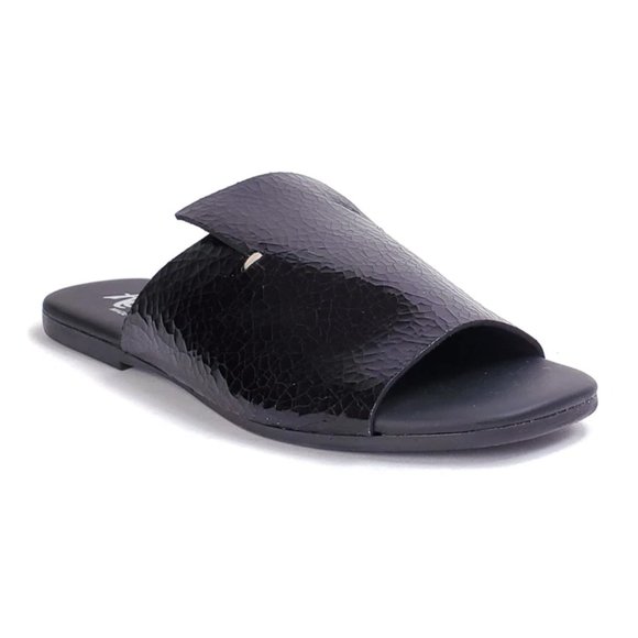 rebels Shoes - Rebels Black Patent Leather Slide Sandal Size 8